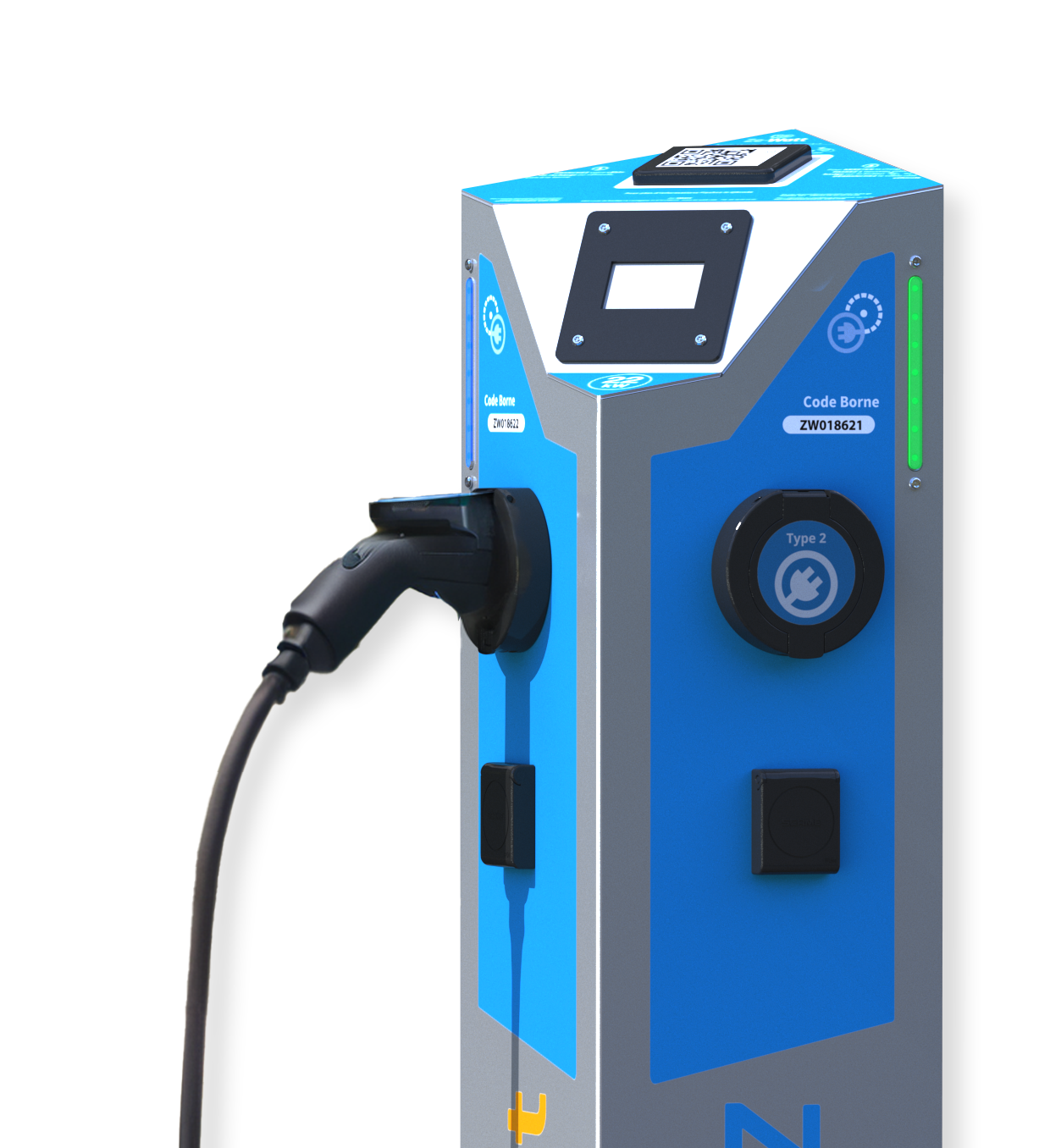Illustration borne de recharge double de Ze-Watt