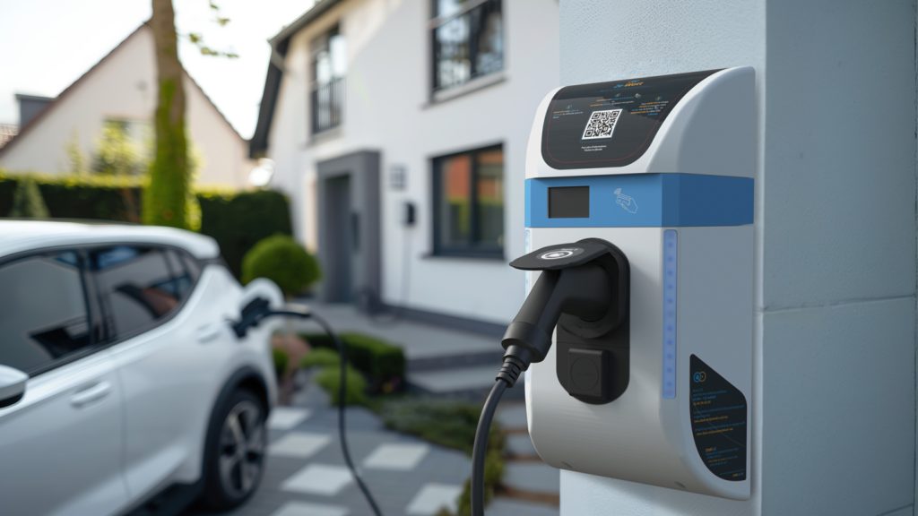Borne murale de Ze-Watt qui recharge un véhicule électrique